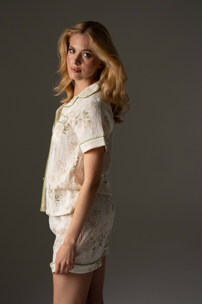 Комплект жіночий German Volf принт квіти р. L молочний із принтом