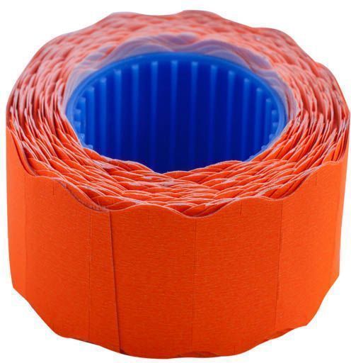 Цінник 26x12 фігурний 6 метрів 500 шт. 6 роликів помаранчевий 