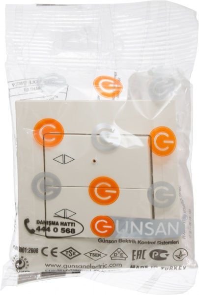 Перемикач прохідний двоклавішний Gunsan Moderna без підсвітки 10 А 250В крем MD 29 12 109