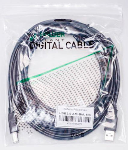 Кабель PowerPlant USB Am – USB Bm 3 м (KD00AS1221) USB 2.0 AM – BM 
