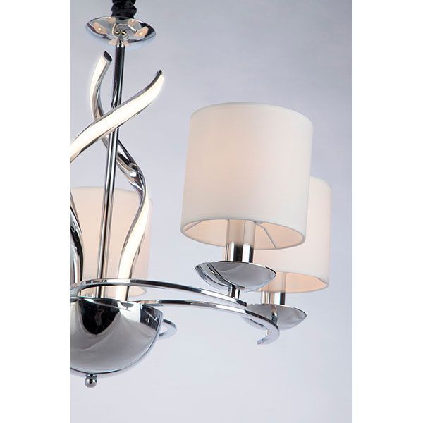 Люстра підвісна Strotskis Contessa пульт ДК LED 16 Вт 5x40 Вт E14 хром/білий 422/5 