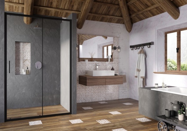 Душевые двери Ravak BLSDP2-100 черный+Transparent 