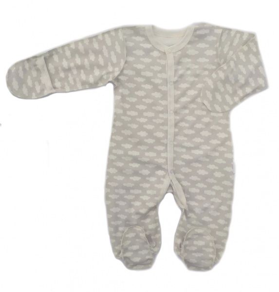 Комбинезон унисекс Маленькие люди Облачка р.56 светло-серый 