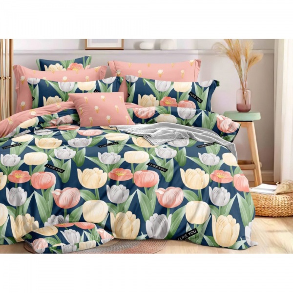 Комплект постельного белья Flowers 1.5 разноцветный принт SoundSleep 