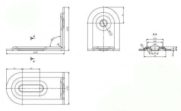 Кутник монтажний Domax L-подібний 40x28x22 мм 1 мм FKS2 білий