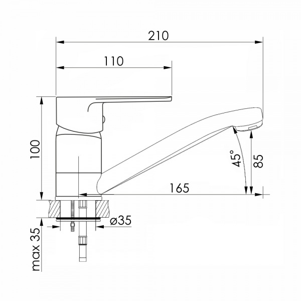 Змішувач для кухні VOLLE TRAJAN 1545.110201 хром