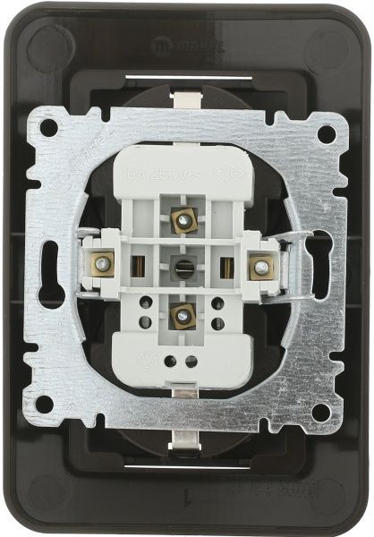 Розетка подвійна із заземленням Makel Lillium Natural коричневий