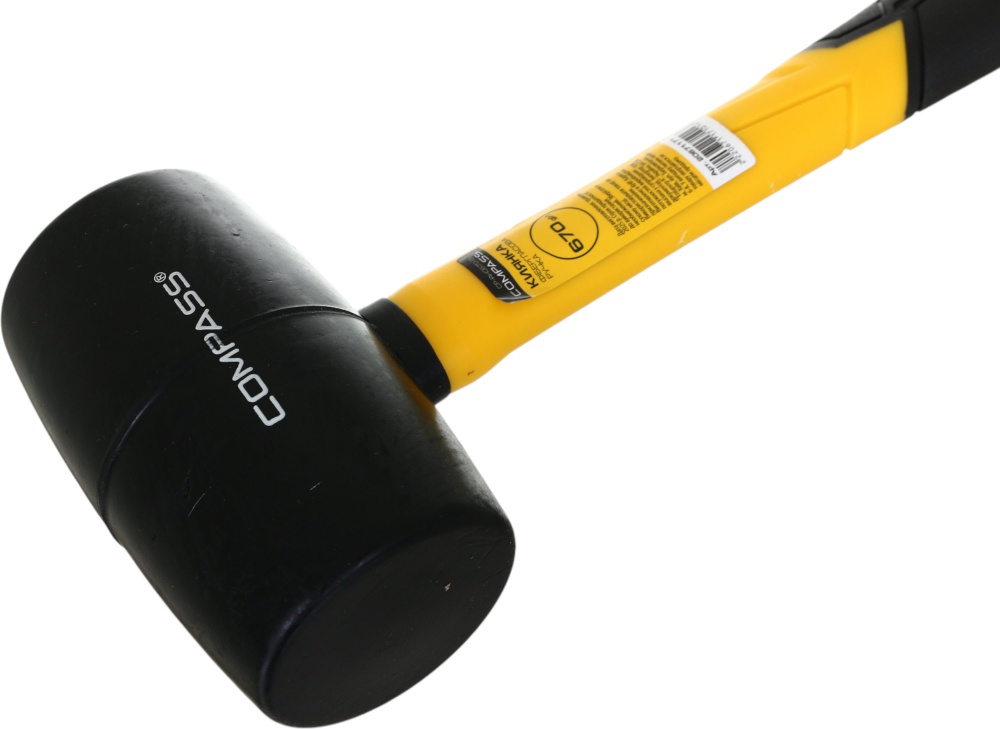 Киянка Compass 670 г черная резина фибергласовая ручка CP-RH0670-BL