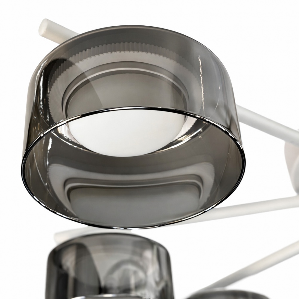 Люстра стельова LIGHT SET DUSHA MS228 8x12 Вт GX53 білий/димчатий