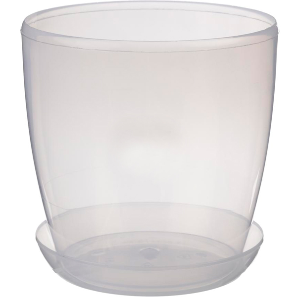Горщик пластиковий Омела глянцевий круглий 3,3л прозорий 