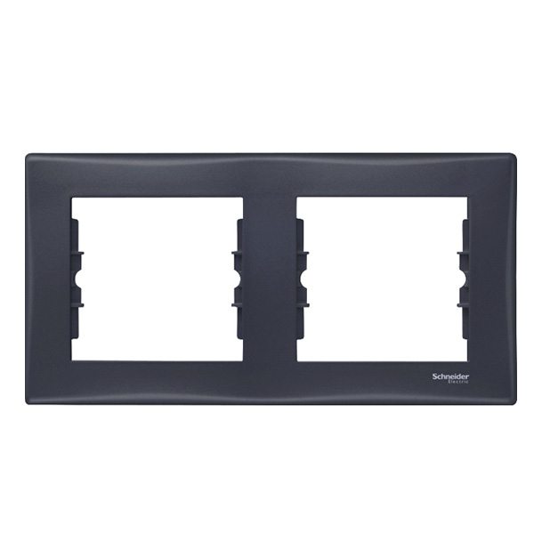 Рамка двухместная Schneider Electric Sedna горизонтальная графит SDN5800370