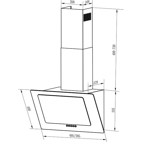 Вытяжка Interline Rock BL A/60 PB/GL/2