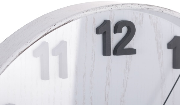 Часы настенные Hip (XYX 10697B) 30,6x30,6x4,5 см белое дерево