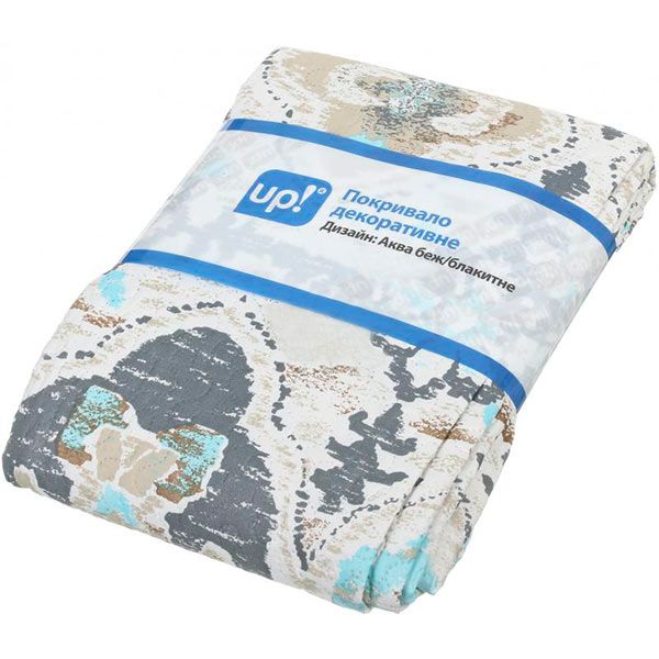 Покрывало Underprice Аква 220x240 см бежевое с голубым