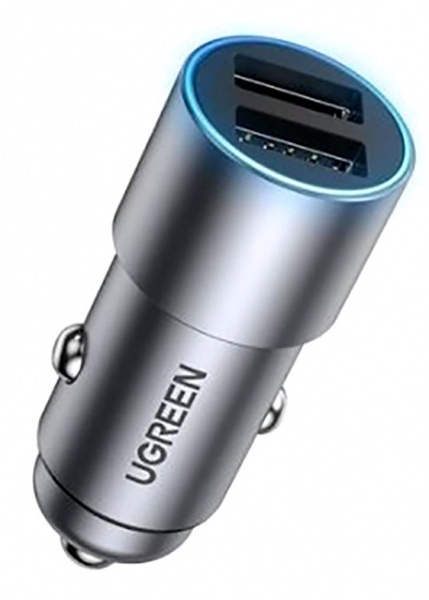 Автомобильное зарядное устройство UGREEN CD130 Dual USB Car Charger 24W 2.4A Gray (50592) 