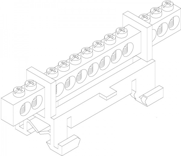 Клемма OBO Bettermann 12 винт.контактов 10-16 мм²/ПА 2054094