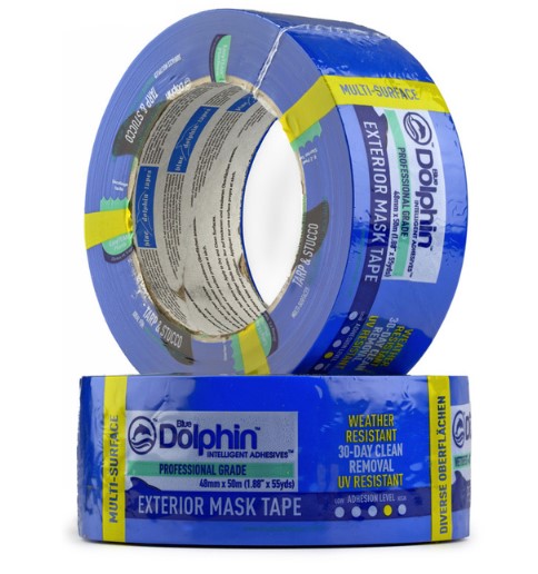 Лента малярная Blue Dolphin TARP & STUCCO голубая 48 мм x 25 м