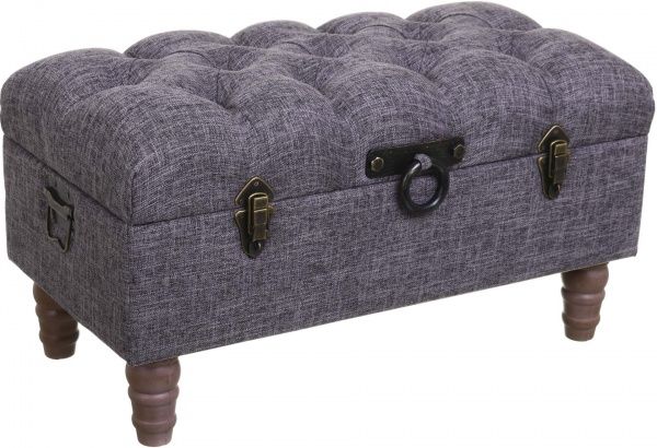 Сундук-пуф Shic B серый, 71,5х37х36,5 см ткань 