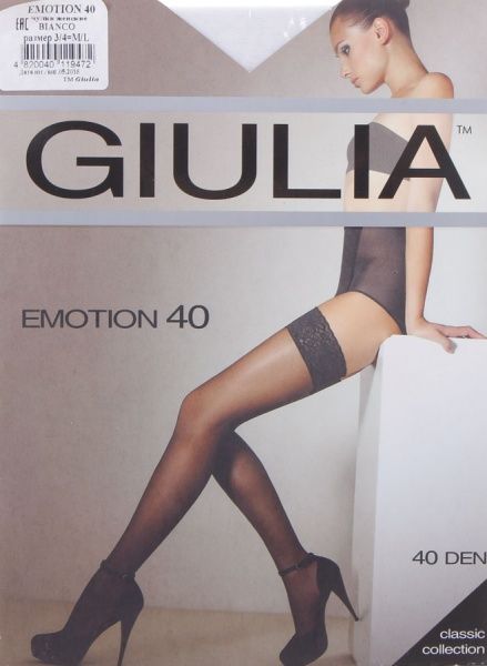 Панчохи Giulia bianco EMOTION р. 3/4 40 den білий 