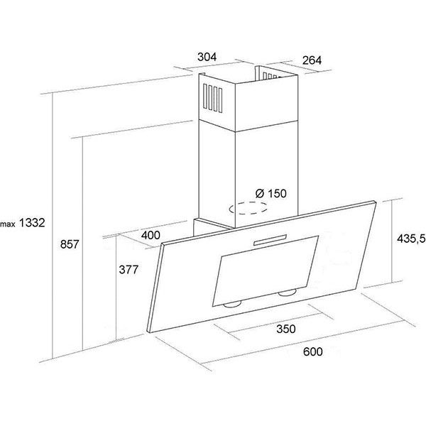 Витяжка Pyramida HES 30 (C-600 MM) SAND /AJ