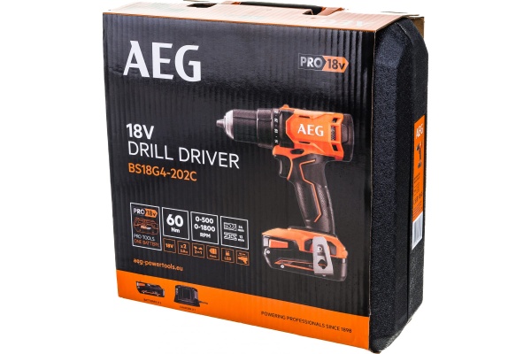Шуруповерт акумуляторний AEG 4935478630 BS18G4-202C