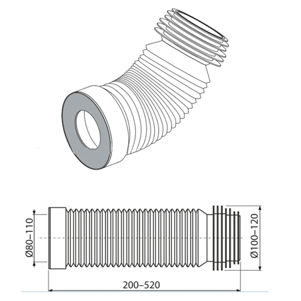 Труба гофрированная для унитаза Alcaplast A97S
