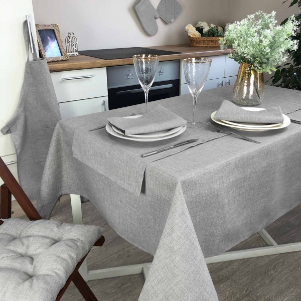 Скатерть Gray Milan 136x220 см серый Прованс 