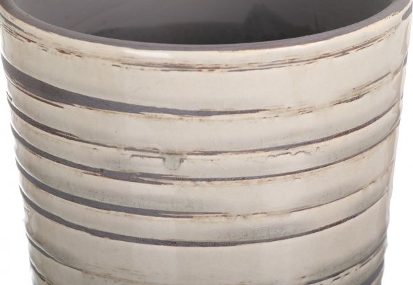 Кашпо керамическое Перелив круглый (064-5.7-7528L) серый 