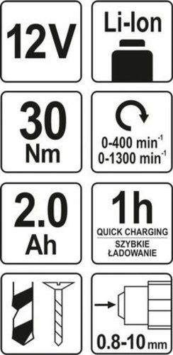 Шуруповерт аккумуляторный YATO YT-82901