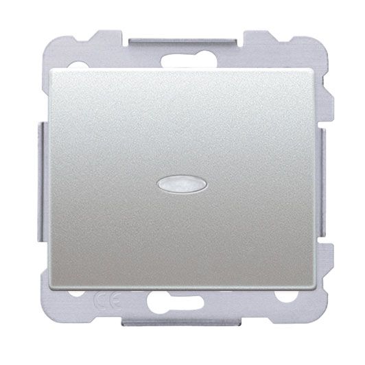 Выключатель проходной одноклавишный Siemens Iris с подсветкой алюминий 18506-L MA