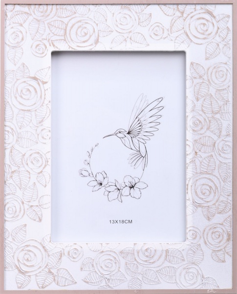 Рамка для фото Roses 1 фото 13х18 см білий із сріблястим 
