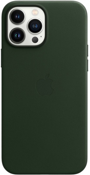 Чохол-накладка Apple Leather Case with MagSafe для Apple iPhone 13 Pro Max sequoia green (MM1Q3ZE/A)