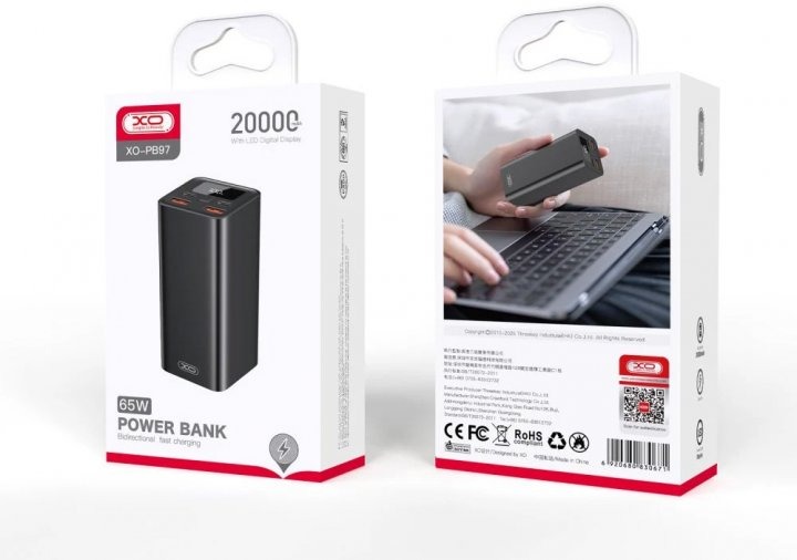 Повербанк Xo PD65W for laptop 20000 mAh (PB97_Black)