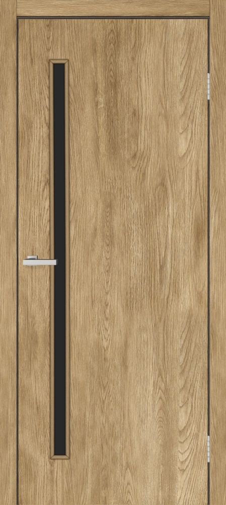 Дверне полотно ОМіС Гармонія ЧС ПО чорне скло 800 мм дуб нешвілл