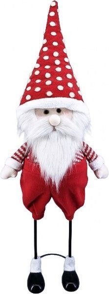 Декорация новогодняя Гномик в крапинку на пружине AT209-18111RB88 88 см 