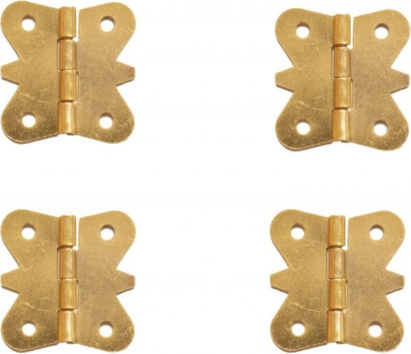 Петля декоративная золото бабочка 18х17 мм 4 шт. 