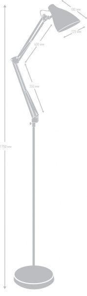 Торшер Camelion KD-332 C02 E27 40 Вт черный 