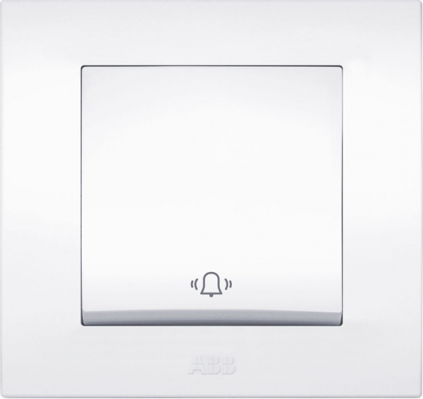 Вимикач кнопковий одноклавішний ABB Cosmo без підсвітки 10 А білий 619-010200-207