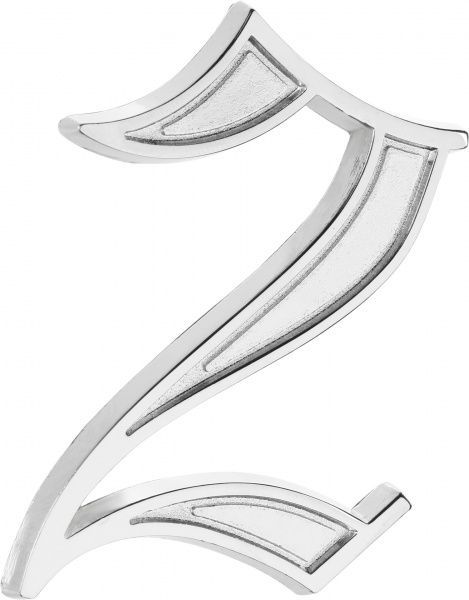 Цифра 2 цинк хром 70 мм Larvij LNZ755 CP #2