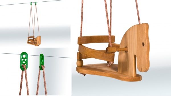 Качели Гойдалка деревянная (конек)