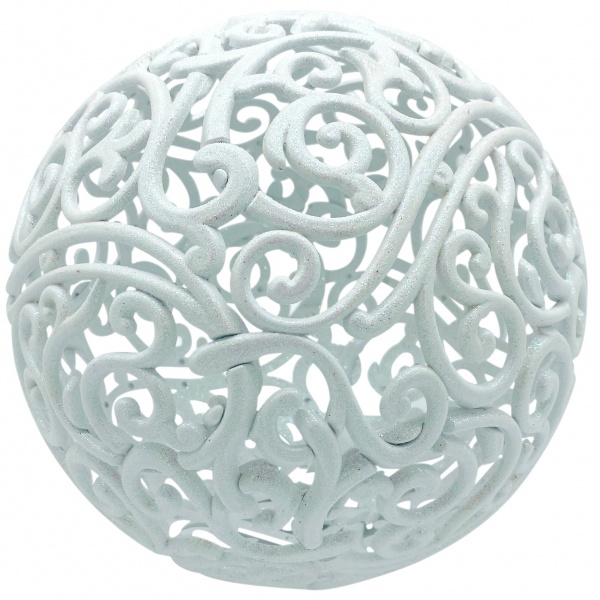 Ялинкова іграшка Шар ажурный d 20 см білий
