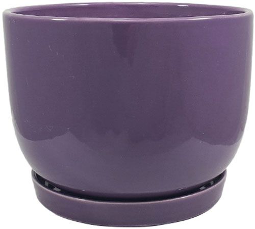 Горшок керамический Резон Конус выпуклий круглый 1,4 л фиолетовый (Р233) 