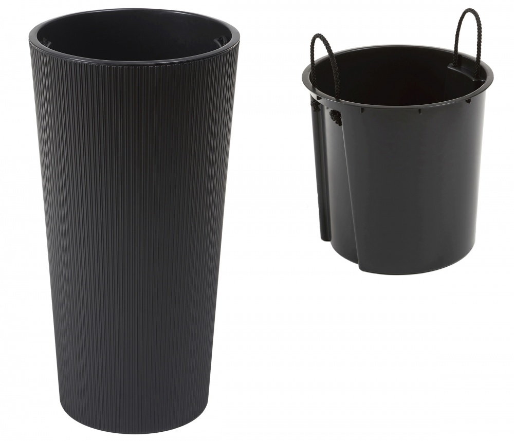 Вазон пластик LILIA jumper круглий графітовий 9,5 л Ламела (9508648)