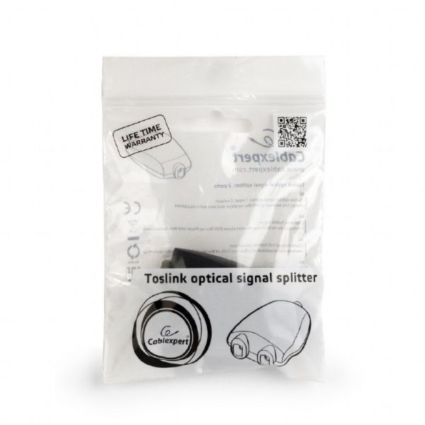 Разветвитель Cablexpert черный (DSP-OPT-01) на 2 выхода Toslink 
