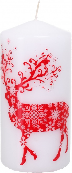Свічка Циліндр трафаретна Олені Різдвяні 70*120 Pako-If