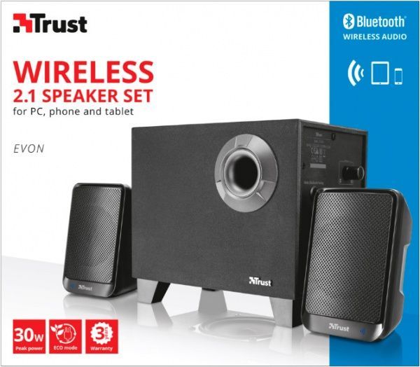 Акустична система Trust Evon Wireless Speaker Set with Bluetooth 2.1 black 