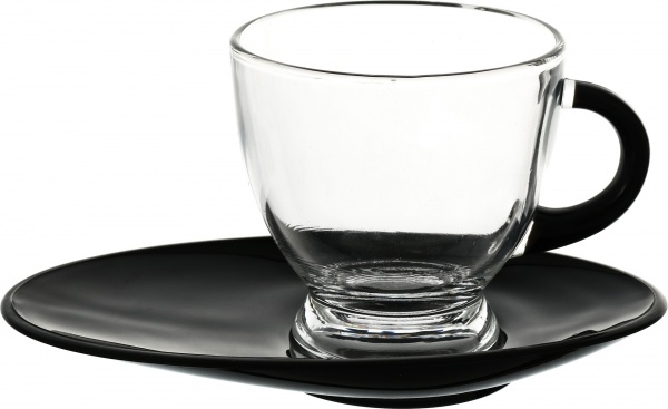 Чашка 230 мл с черным блюдцем Glasmark