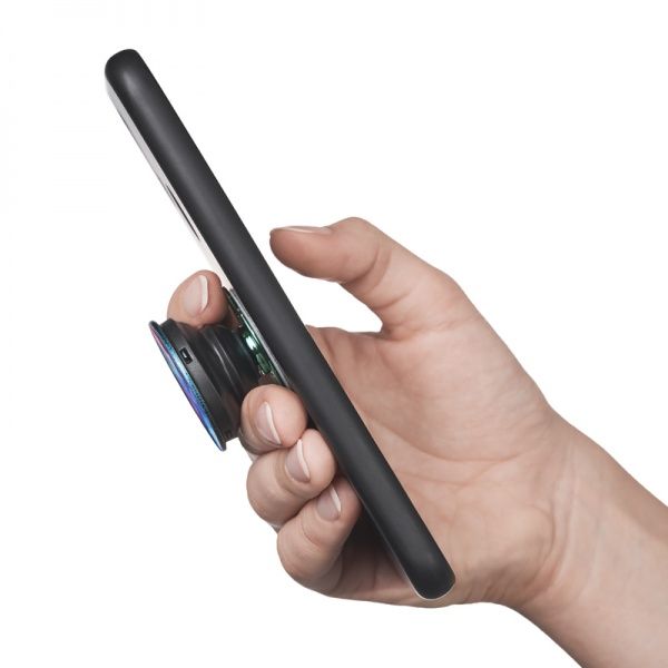 Тримач для телефона Pop 005 Галактика Luxe Cube чорний із блакитними вставками