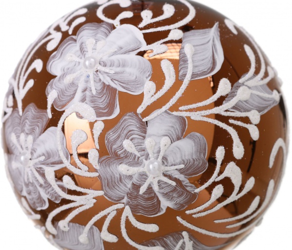 Шар новогодний цветочная серия d 80 мм в ассортименте