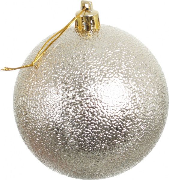Набор елочных шаров пластиковых рельефных золотой d80 мм 24 шт./уп. 